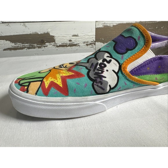 Custom Vans‎ Slip-On Shoes Scooby Doo Shaggy Signed Hand Painted Canvas 10.5 main image 10